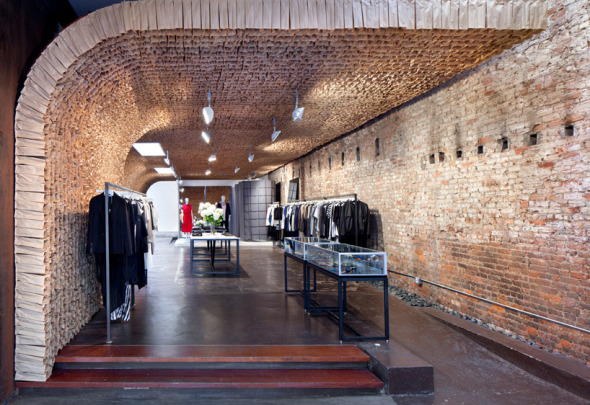 Owen Store, a clothing store whose interior was designed with 25,000 paper bags