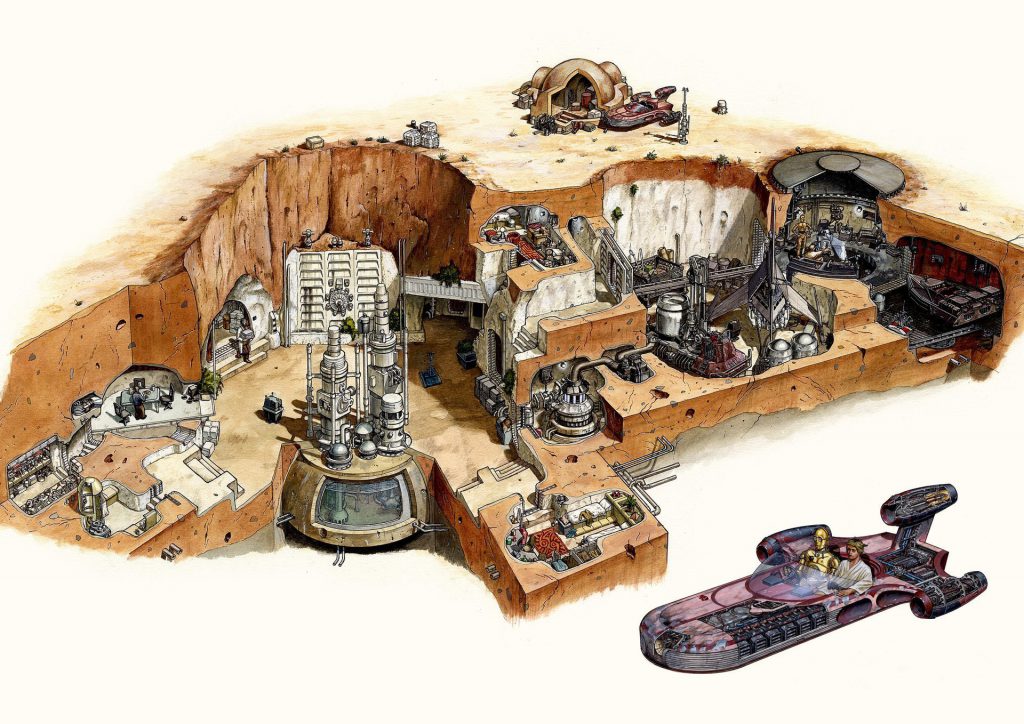 Star Wars ships and locations illustrated in detail
